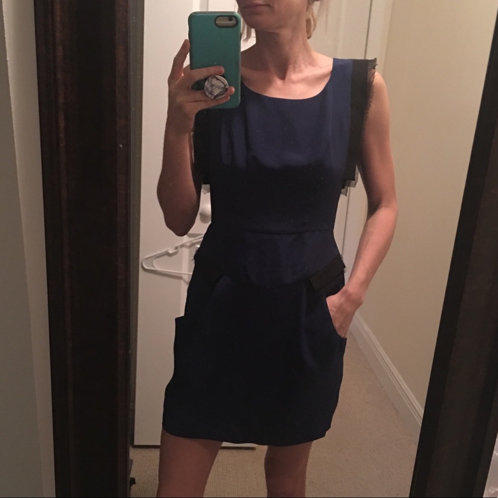 BCBGeneration blue black mini dress NWOT
